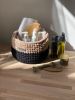 Two-colored round basket with handles | Storage Basket in Storage by Anzy Home. Item made of cotton