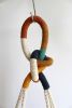Modern Color Block Macrame Plant Hanger – 37” Handmade Boho Hanging Planter | Plants & Landscape by Freefille