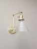 Swing Arm Adjustable Wall Light - Glass Cone Shade | Sconces by Retro Steam Works. Item made of metal with glass works with industrial style