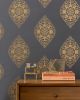 Boteh- Slate | Wallpaper in Wall Treatments by Relativity Textiles. Item composed of fabric and paper