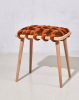 Copper Velvet Woven Stool | Chairs by Knots Studio. Item composed of wood and fabric