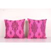 Vintage Turkish Handwoven Unique Pink Tribal Kilim Pillow Co | Cushion in Pillows by Vintage Pillows Store