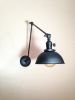Swing Arm Adjustable Wall Sconce - Matte Black Industrial | Sconces by Retro Steam Works