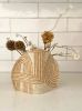 Vase Sleeve Merino Wool Felt 'Rake' Bamboo Small | Vases & Vessels by Lorraine Tuson