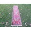 Vintage Hand Knotted Anatolian Purple Turkish Runner | Area Rug in Rugs by Vintage Pillows Store. Item made of cotton & fiber