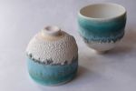 Reef Turquoise porcelain ceremonial cup, minimal nordic | Drinkware by Laima Ceramics. Item made of ceramic compatible with minimalism and contemporary style