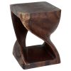 Haussmann® Twist End Table 15 x 15 x 20 in H Mocha Oil | Tables by Haussmann®