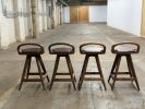 Mid-Century Modern Swivel Counter Stool – Solid Wood Tractor Seat Bar Stool with Cushion, Made to Order, Made in USA | Chairs by Marco Bogazzi