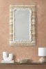 Handwoven Jute Wool Wall Mirror, Rustic Boho Farmhouse Decor | Decorative Objects by Swiflo