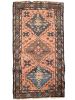 AMAZING Antique Kurdish GEM | Pink-Salmon Field with Moody | Runner Rug in Rugs by The Loom House. Item made of cotton