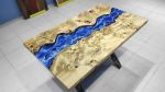 Ocean River Epoxy Resin Table | Dining Room Table Top | Dining Table in Tables by LuxuryEpoxyFurniture. Item made of wood with synthetic