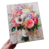 Custom bridal bouquet painting 1st anniversary gift for wife | Oil And Acrylic Painting in Paintings by Natart. Item made of canvas with synthetic
