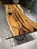 Clear Epoxy Table, Custom Epoxy Dining Table, Resin Table | Tables by Tinella Collection. Item composed of wood & metal compatible with contemporary and coastal style