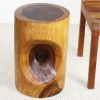 Haussmann® Wood Peephole Table Stool 13 in D x 20 in | Chairs by Haussmann®