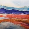 Violet Passage | Watercolor Painting in Paintings by Brazen Edwards Artist. Item made of paper