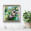 Cascading Lilies | Oil And Acrylic Painting in Paintings by Checa Art. Item made of canvas