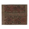 1980s Vintage Turkish Kilim Flat Weave Area Rug 5'3'' x 6'1' | Rugs by Vintage Pillows Store. Item composed of cotton and fiber