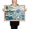 Framed Print - Minimalist Ocean Framed Print - Blue Airwaves Abstract Design | Work by Eman's Gallery