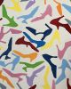 Rainbow Shoes 36"x 36" | Oil And Acrylic Painting in Paintings by Emeline Tate. Item composed of canvas and synthetic