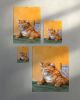 Orange Tabby Cat Dinner Table Art Print, Funny Kitchen Wall Art | Prints in Paintings by The Ugly Cat Studio