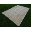 Vintage Hand-Knotted Orange Low Pile Wool Oushak Rug | Area Rug in Rugs by Vintage Pillows Store. Item composed of fabric and fiber