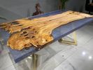 Olive Slab Epoxy Table - Dining Table - Modern Room Table | Tables by Tinella Collection. Item composed of wood and metal in contemporary or art deco style
