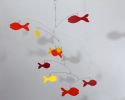 Fish Mobile Kinetic Art with Red Fish | Wall Sculpture in Wall Hangings by Skysetter Designs. Item composed of metal in modern style