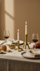 Rooted Taper Candle Holder — Gold Finish | Decorative Objects by Raíz Studio