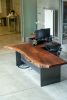 Walnut + Steel Reception Desk | Tables by Simon Silver Designs