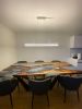 Handmade Epoxy Resin Dining Table - Smoke Epoxy | Tables by Tinella Collection. Item composed of oak wood and synthetic in contemporary or country & farmhouse style