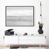 Black & white beach photography print, 'Monochrome Swimmer' | Photography by PappasBland. Item composed of paper in minimalism or contemporary style