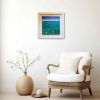 Mesmerise – Framed Original Oil Painting of Turquoise Sea Light and Hypnotic Water Reflections | Work by Eman's Gallery