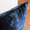 Navy Velvet with White Tie Dye Lumbar Pillow 16x24 | Pillows by Vantage Design