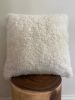 20” x 20” Ivory Shearling Sheepskin Pillow | Pillows by East Perry. Item composed of cotton