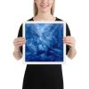 Framed Print - Thunder - Fluid Abstract Blue Storm Drama | Work by Eman's Gallery