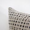 Charcoal With Beige Open Checkers Wool Pillow Set of 2 - 26x36 | Pillows by Vantage Design