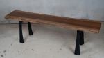 English Walnut + Steel Bench | Benches & Ottomans by Simon Silver Designs. Item made of walnut with steel