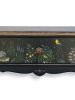 Hand-Painted Solid Wood Console Table – Custom Garden Scene Furniture, Black Entryway Console, Collectible Art | Tables by Birds and Gardens Inc. Item composed of oak wood in boho or country & farmhouse style