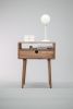 Mid Century Nightstand Bedside Table with Drawer | Storage by Manuel Barrera Habitables. Item composed of walnut