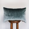 Teal Velvet Lumbar Pillow 14x22 | Pillows by Vantage Design