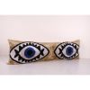 Gold Ikat Eye Velvet Pillow, Handwoven Silk Velvet Extra Lon | Cushion in Pillows by Vintage Pillows Store