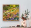 Golden Superbloom | Oil And Acrylic Painting in Paintings by Checa Art. Item composed of wood and synthetic