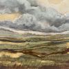 2025 Series 15 - abstracted landscape | Paintings by Caroline Adams. Item composed of maple wood