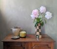 Green Check Twist Vase | Vases & Vessels by Rosie Gore. Item made of ceramic