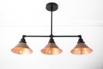 Three Shade Island Light - Model No. 0118 | Chandeliers by Peared Creation. Item composed of copper