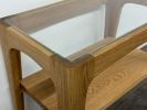 Mid-Century Modern Glass Top End Table: Solid Hardwood, USA Made | Side Table in Tables by Marco Bogazzi