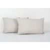 Sky Blue Ikat Velvet Pillow, Set of Two Silk Lumbar Cushion | Pillows by Vintage Pillows Store