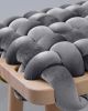 Sterling Grey Velvet Woven Stool | Chairs by Knots Studio