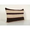 Handmade Organic Wool Striped Lumbar Pillow Cover | Sham in Linens & Bedding by Vintage Pillows Store. Item composed of cotton and fiber