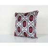 Red Polka Dot Ikat Velvet Pillow - Square Silk Velvet Cushio | Cushion in Pillows by Vintage Pillows Store